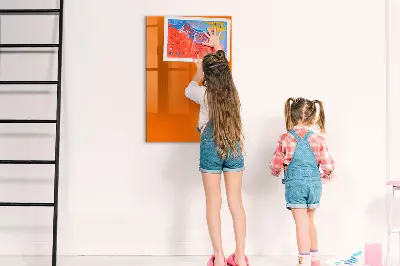 Magnetic glass dry erase board Orange color