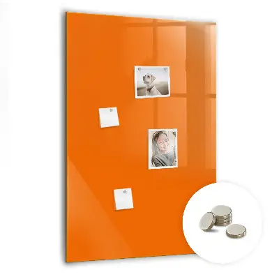 Magnetic glass dry erase board Orange color