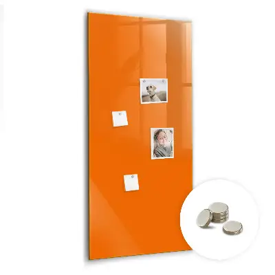 Magnetic glass dry erase board in orange