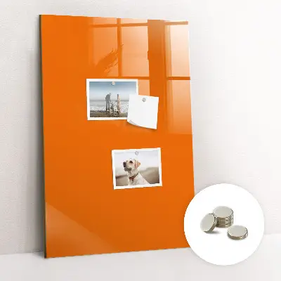 Magnetic glass dry erase board Orange color