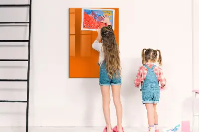 Magnetic glass dry erase board Orange color