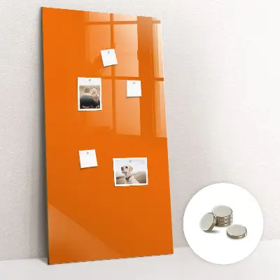 Magnetic glass dry erase board in orange