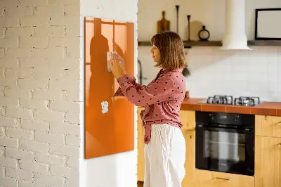 Magnetic glass dry erase board Orange color