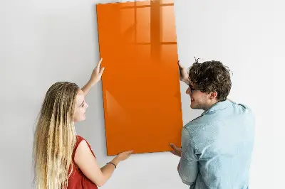 Magnetic glass dry erase board Orange color