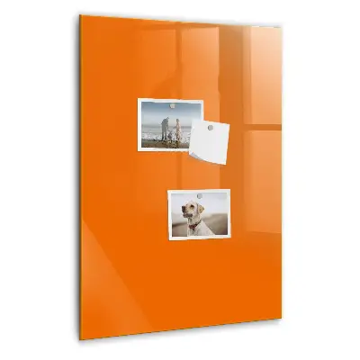 Magnetic glass dry erase board Orange color