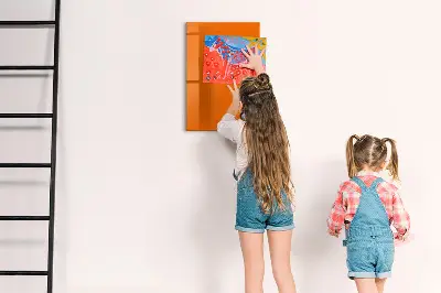 Magnetic glass dry erase board Orange color