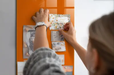 Magnetic glass dry erase board Orange color