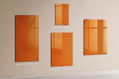 Magnetic glass dry erase board in orange