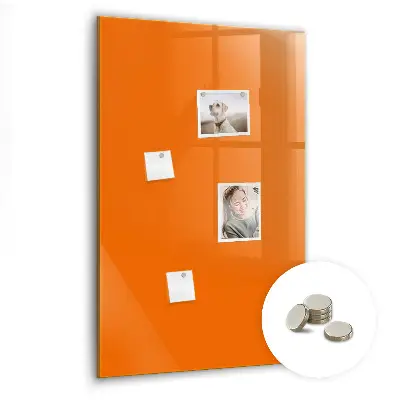 Magnetic glass dry erase board in orange