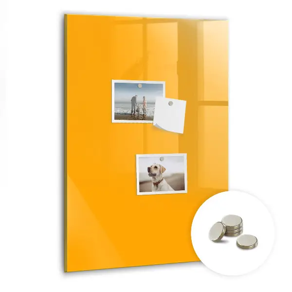 Magnetic glass dry erase board Golden yellow color