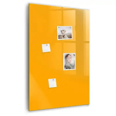 Magnetic glass dry erase board in golden yellow