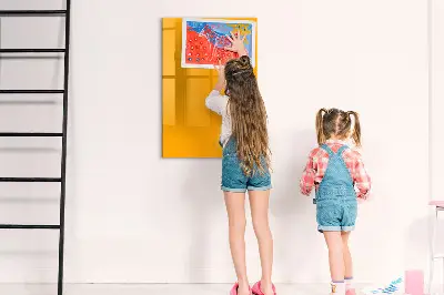 Magnetic glass dry erase board Golden yellow color
