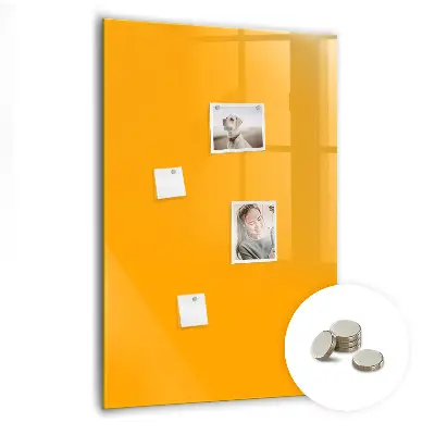 Magnetic glass dry erase board Golden yellow color