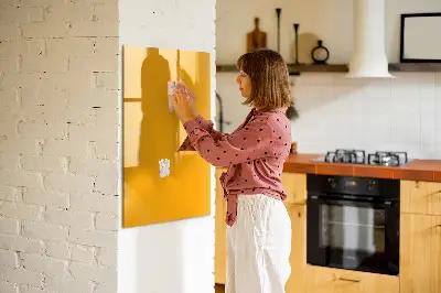 Magnetic glass dry erase board Golden yellow color