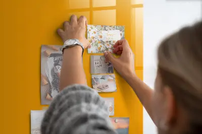 Magnetic glass dry erase board Golden yellow color