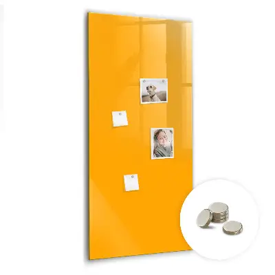 Magnetic glass dry erase board in golden yellow