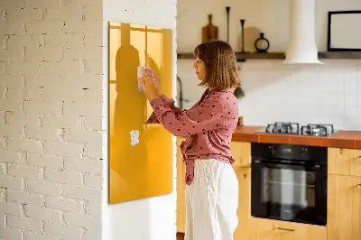 Magnetic glass dry erase board Golden yellow color