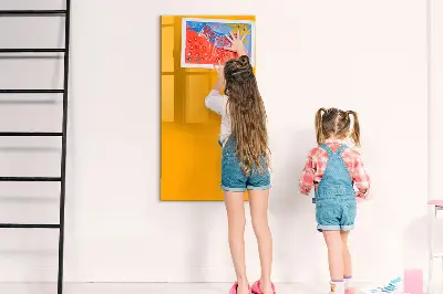 Magnetic glass dry erase board Golden yellow color