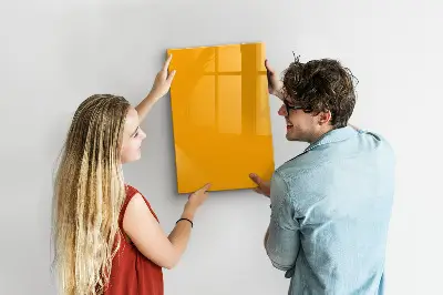 Magnetic glass dry erase board Golden yellow color