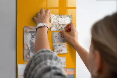 Magnetic glass dry erase board Golden yellow color