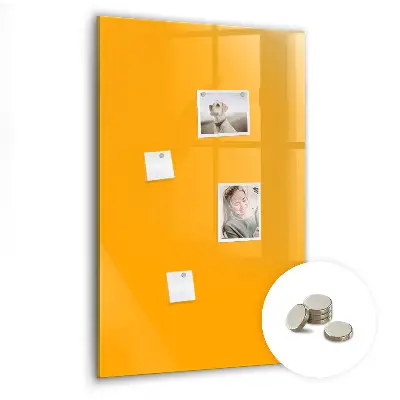 Magnetic glass dry erase board Golden yellow color