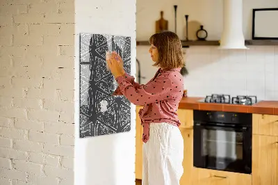 Magnetic wall board with pizza illustration