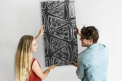 Magnetic wall board with pizza illustration