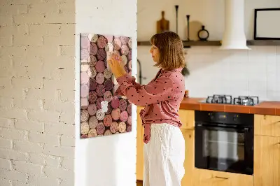 Magnetic glass dry erase board with wine cork design