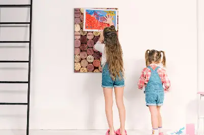Magnetic glass dry erase board with wine cork design