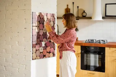 Magnetic glass dry erase board with wine cork design