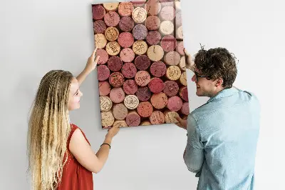 Magnetic glass dry erase board with wine cork design