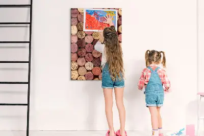 Magnetic glass dry erase board with wine cork design