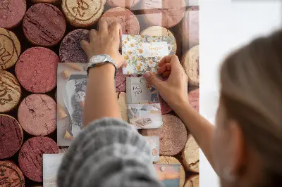 Magnetic glass dry erase board with wine cork design