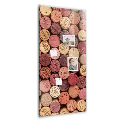 Magnetic glass dry erase board with wine cork design