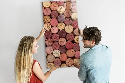 Magnetic glass dry erase board with wine cork design