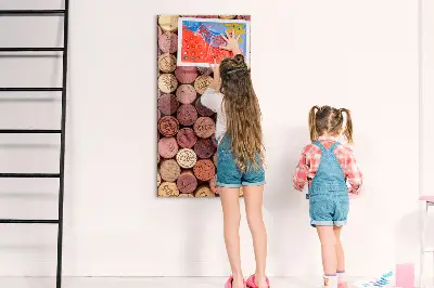 Magnetic glass dry erase board with wine cork design