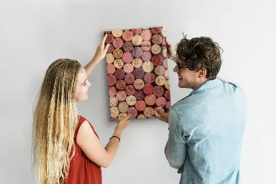 Magnetic glass dry erase board with wine cork design