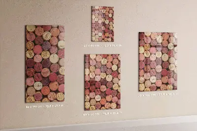 Magnetic glass dry erase board with wine cork design
