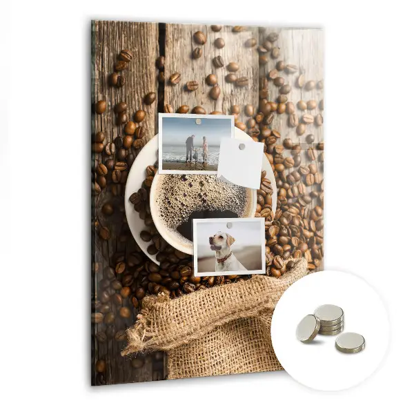 Magnetic Glass Dry Erase Board with A Cup of Coffee Print