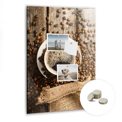 Magnetic Glass Dry Erase Board with A Cup of Coffee Print