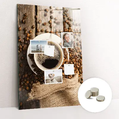 Magnetic Glass Dry Erase Board with A Cup of Coffee Print