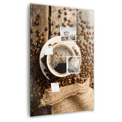 Magnetic Glass Dry Erase Board with A Cup of Coffee Print