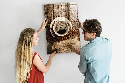 Magnetic Glass Dry Erase Board with A Cup of Coffee Print