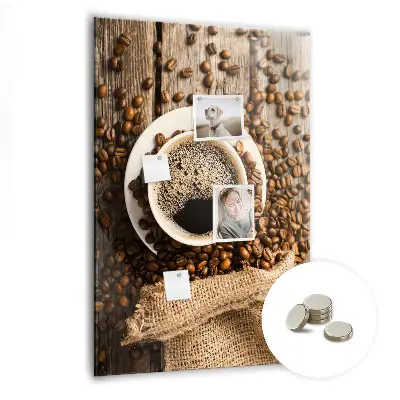 Magnetic Glass Dry Erase Board with A Cup of Coffee Print