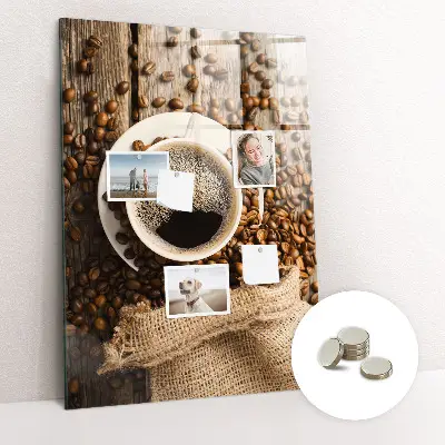 Magnetic Glass Dry Erase Board with A Cup of Coffee Print