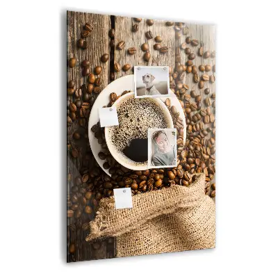 Magnetic Glass Dry Erase Board with A Cup of Coffee Print