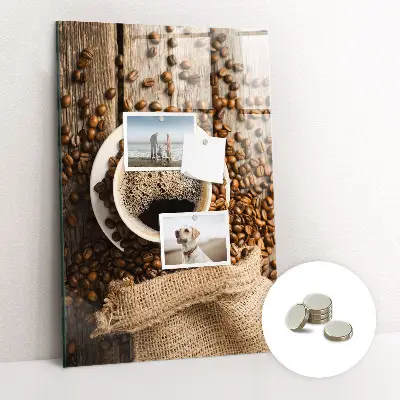 Magnetic Glass Dry Erase Board with A Cup of Coffee Print