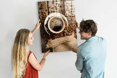 Magnetic Glass Dry Erase Board with A Cup of Coffee Print