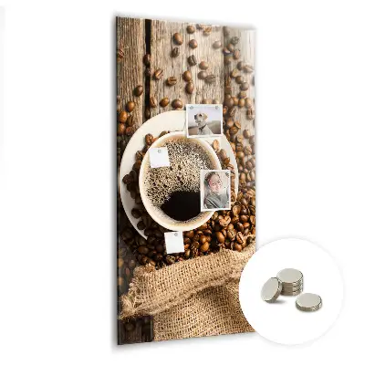Magnetic Glass Dry Erase Board with A Cup of Coffee Print