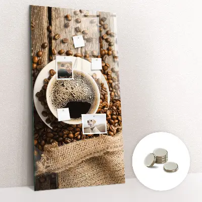 Magnetic Glass Dry Erase Board with A Cup of Coffee Print